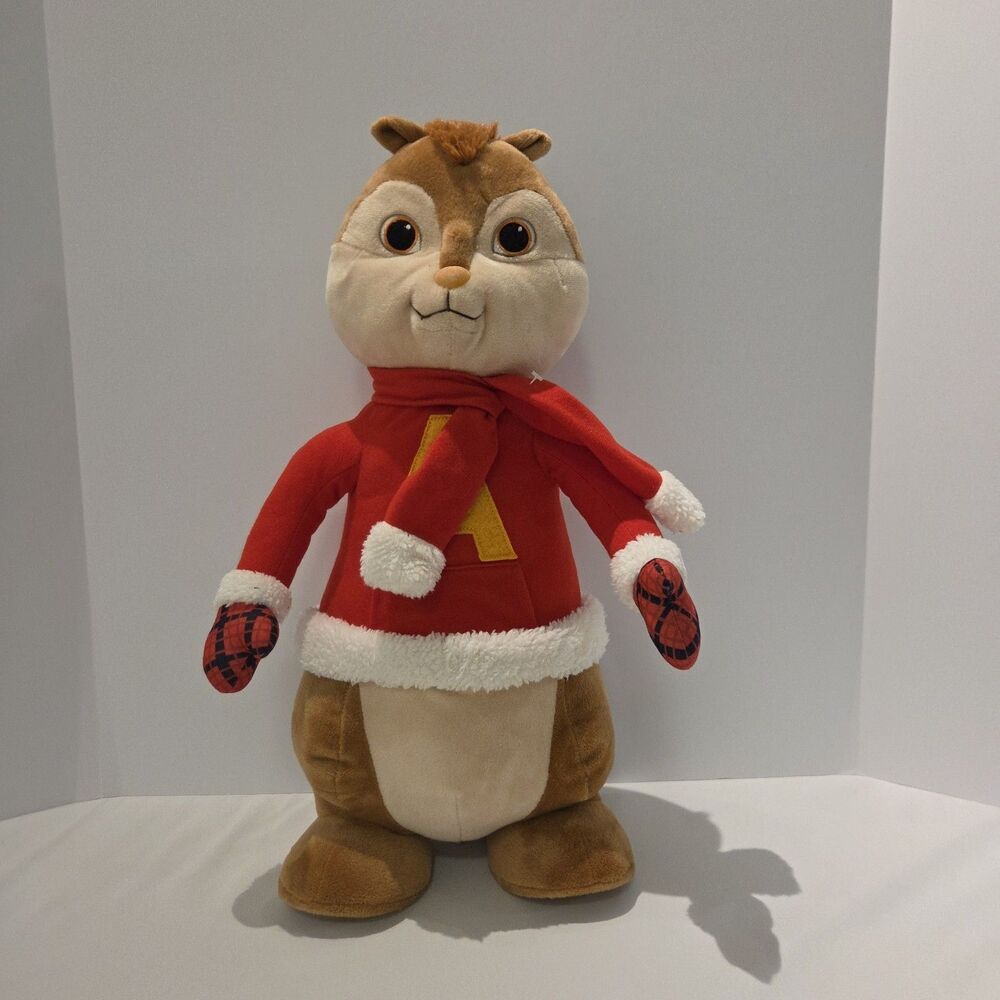 19" Large Alvin and Chipmunks Plush decor 2016 Christmas Mittens Scarf